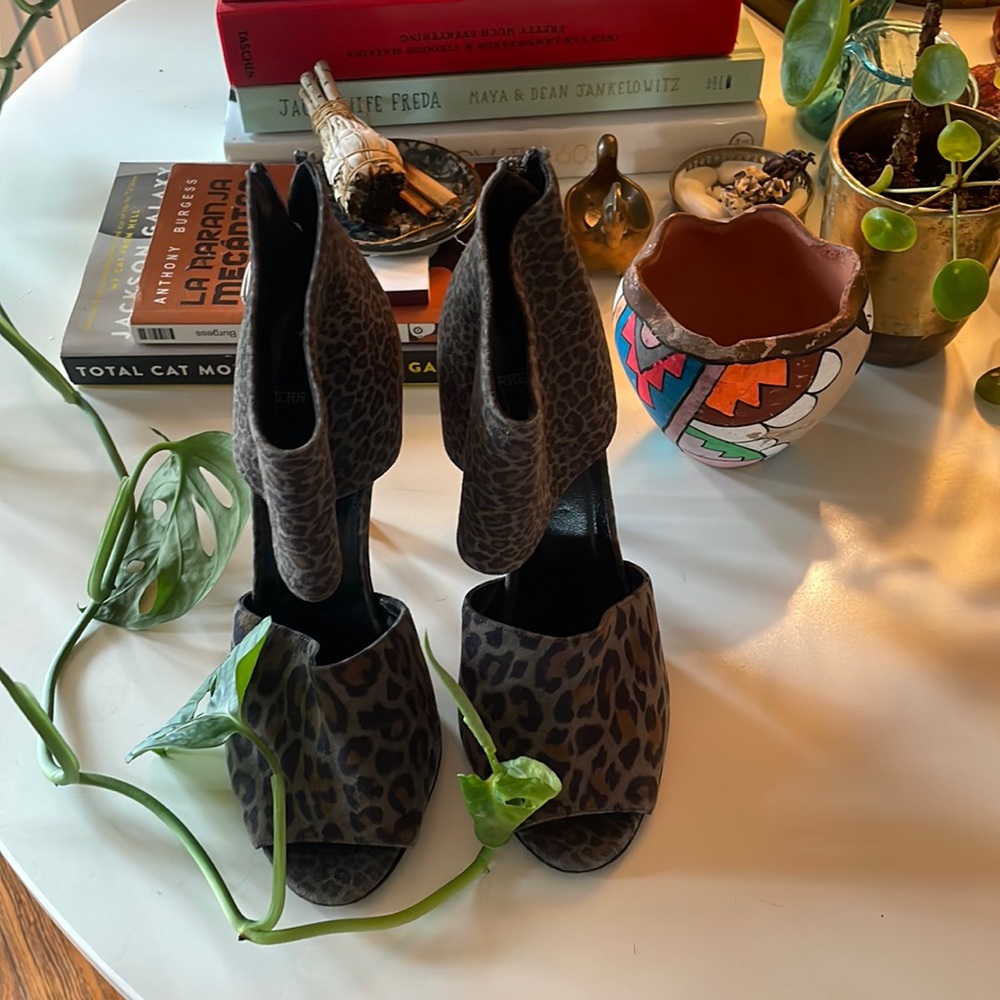 Suede animal print mules from Pierre Hardy